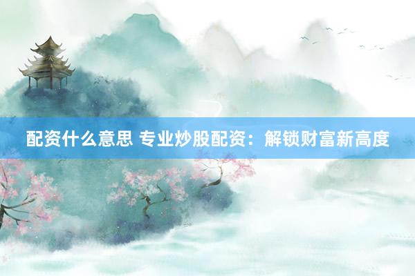 配资什么意思 专业炒股配资：解锁财富新高度