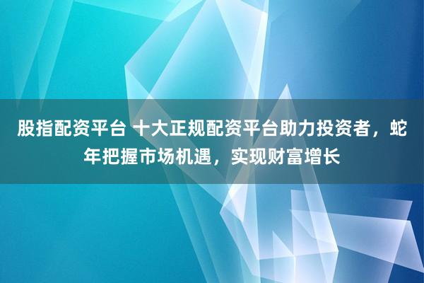 股指配资平台 十大正规配资平台助力投资者，蛇年把握市场机遇，实现财富增长