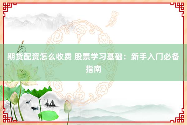 期货配资怎么收费 股票学习基础：新手入门必备指南